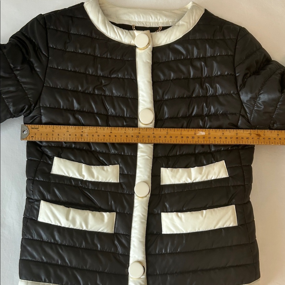 Kate Spade Black and Cream Puffer Jacket S - Picture 8 of 14
